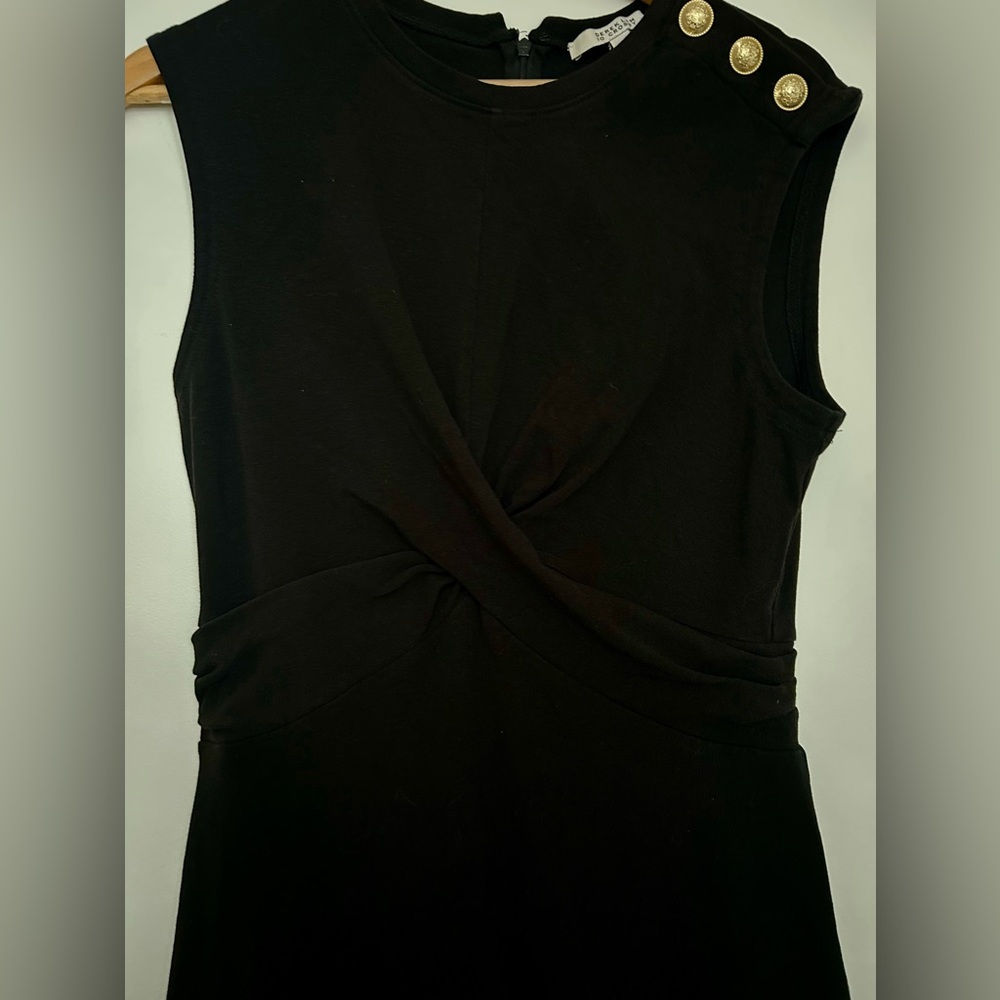 Derek Lam 10 Crosby Pierce Twist Midi Cotton Dress in Black - Size Medium - Picture 7 of 9